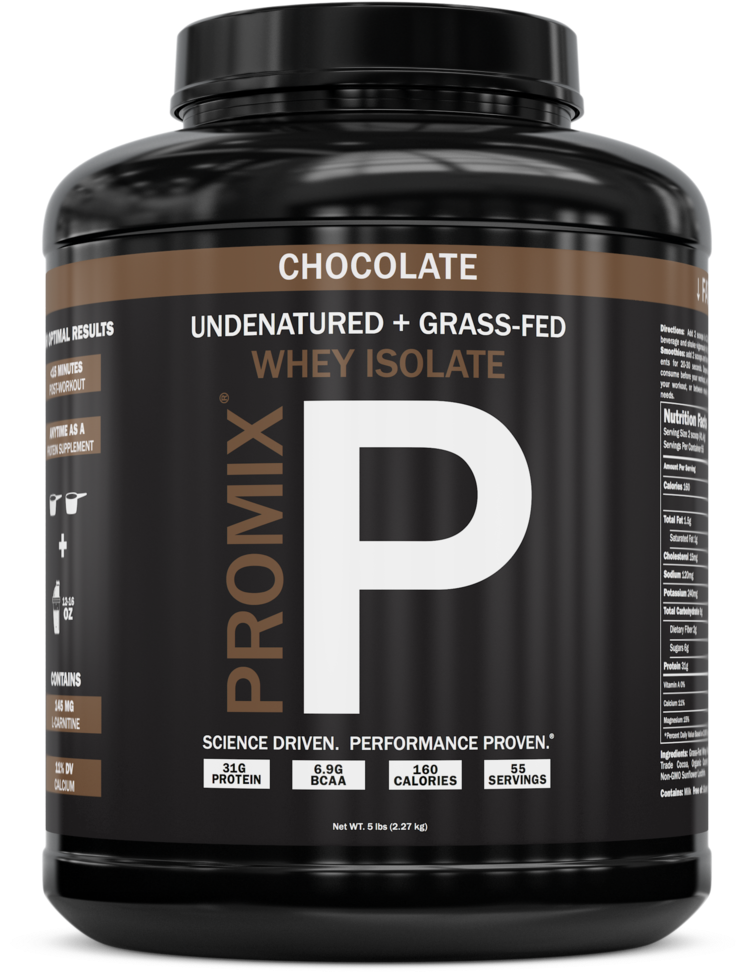 Chocolate Whey Protein Isolate Powder - Promix Nutrition Chocolate Grass Fed Whey Isolate, (1024x1024), Png Download