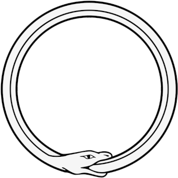 Share This - - Snake Eating Itself Drawing (376x375), Png Download
