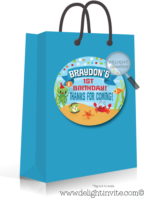 Under The Sea 1st Birthday Favor Tags - Greeting Card (613x822), Png Download