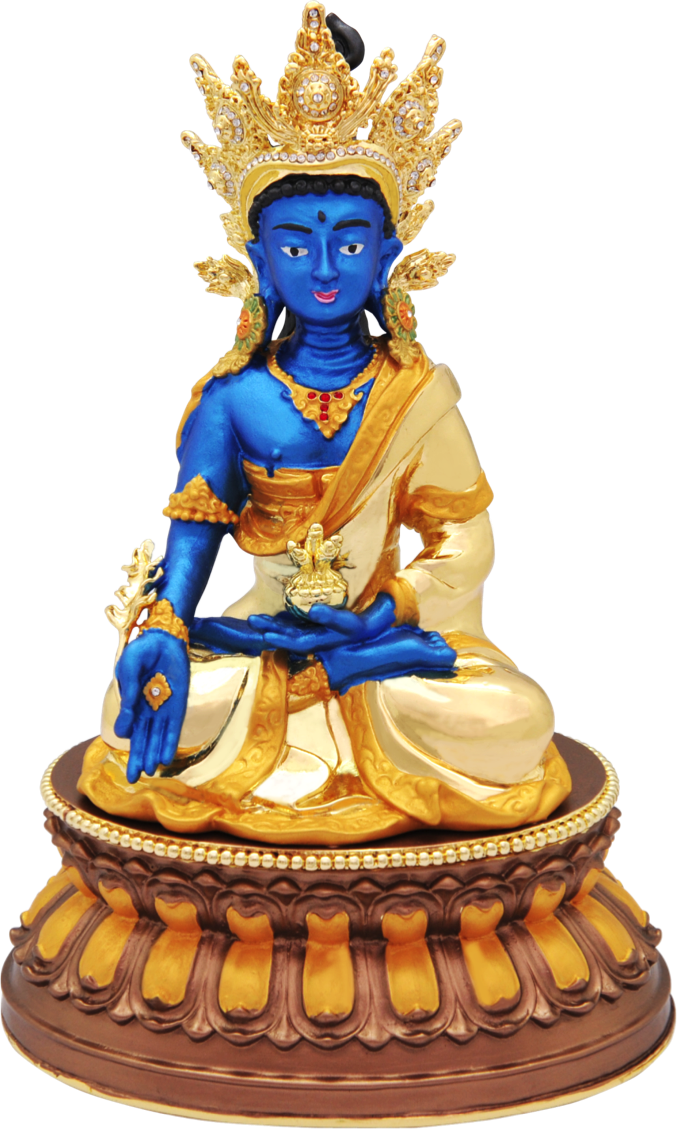 15644 Bejeweled Medicine Buddha Blue Face - Buddha (677x1129), Png Download
