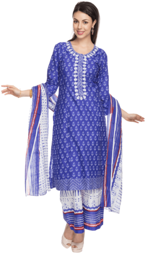 Womens Printed Kurta Palazzo Set - Womens Printed Kurta (340x510), Png Download