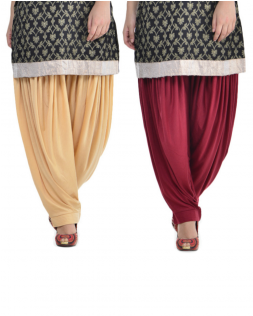 Rayon Combo Patiala In Purple And Pink (600x315), Png Download
