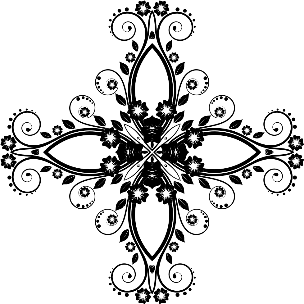 Flower Frame Extrapolated - Clip Art (1000x1000), Png Download