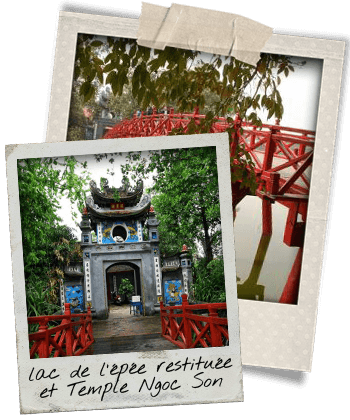 Pont Rouge Et Temple Ngoc Son - Ngoc Son Temple (350x420), Png Download