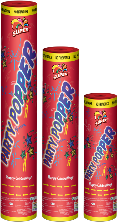 Party Popper Red Color - Color Poppers (463x800), Png Download