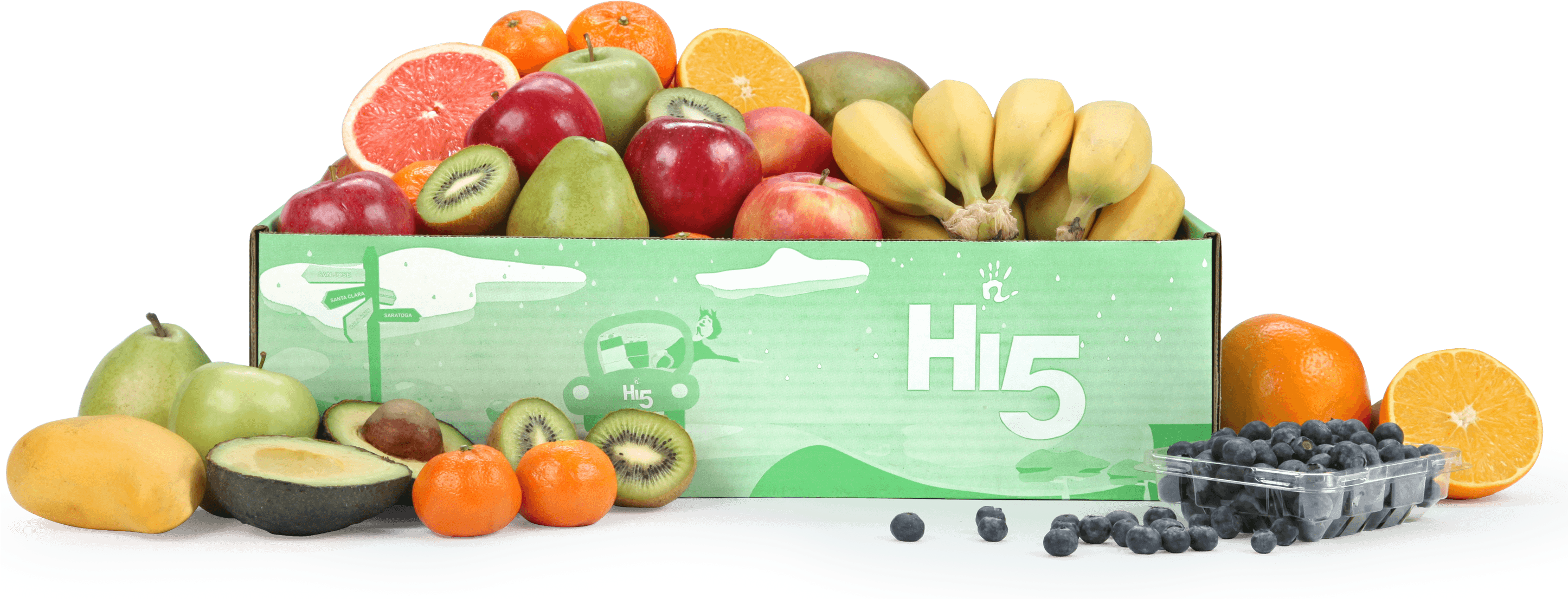 Get Fruit & Veggies - Fruits Box Png (2891x1112), Png Download