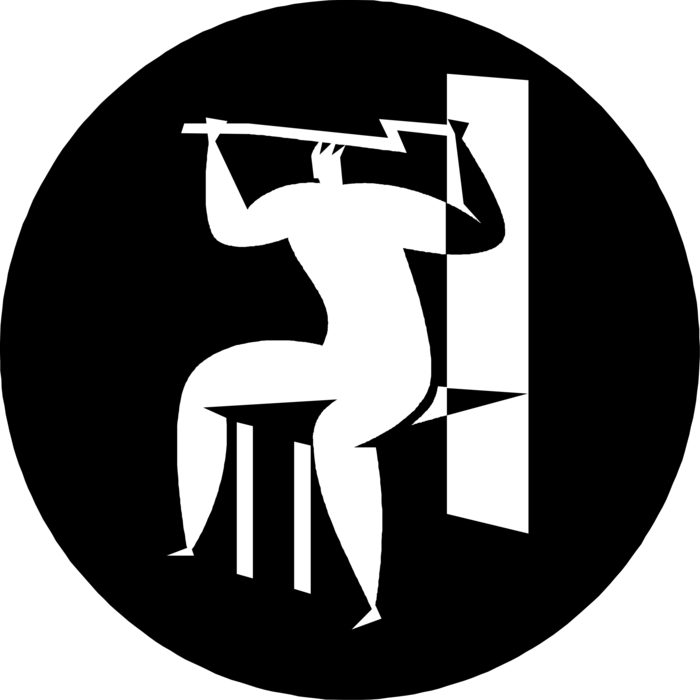Vector Illustration Of Weightlifter Lifts Barbell Weight - Dot Esports Logo (700x700), Png Download