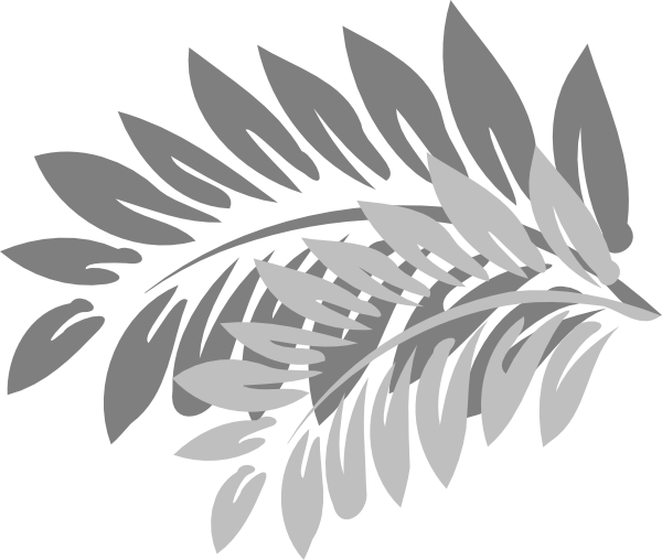 Leaves Grey Clip Art - Hawaiian Flower Throw Blanket (600x508), Png Download