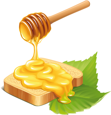 Honey On Bread Clipart (374x382), Png Download