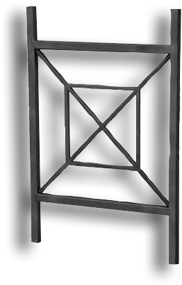 Forged Steel Art Deco Rail Panel - Billboard (500x500), Png Download