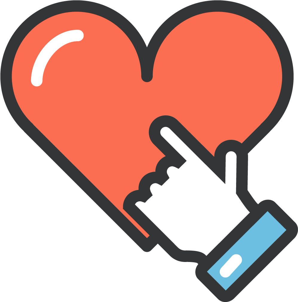 Heart Pointing Hand - Heart (1024x1024), Png Download