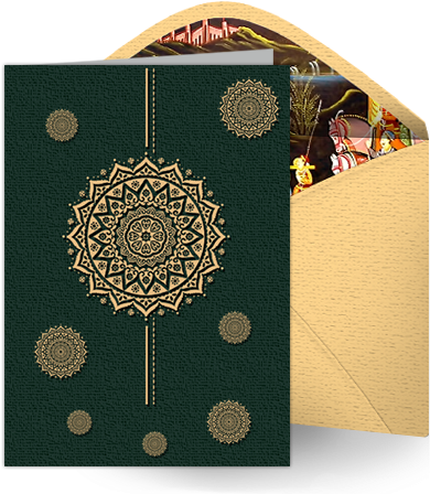 Green Design Wedding Card - Ptm Images Boho Pattern I Framed Painting Print (403x448), Png Download