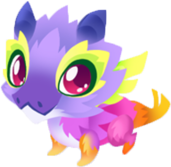 Rainbow Dragon Baby - Game Fantasy Forest Story (489x489), Png Download