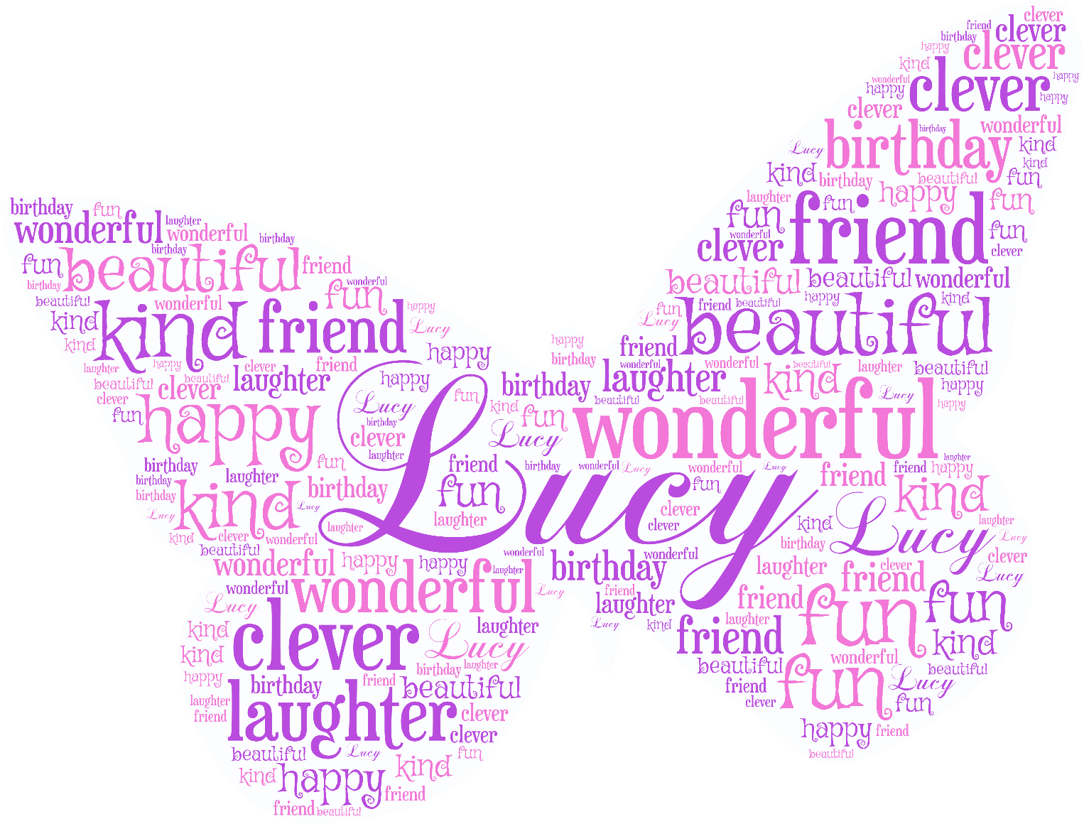1 Of 3free Shipping Personalised Word Art Butterfly - Baxter Of California (1600x1214), Png Download