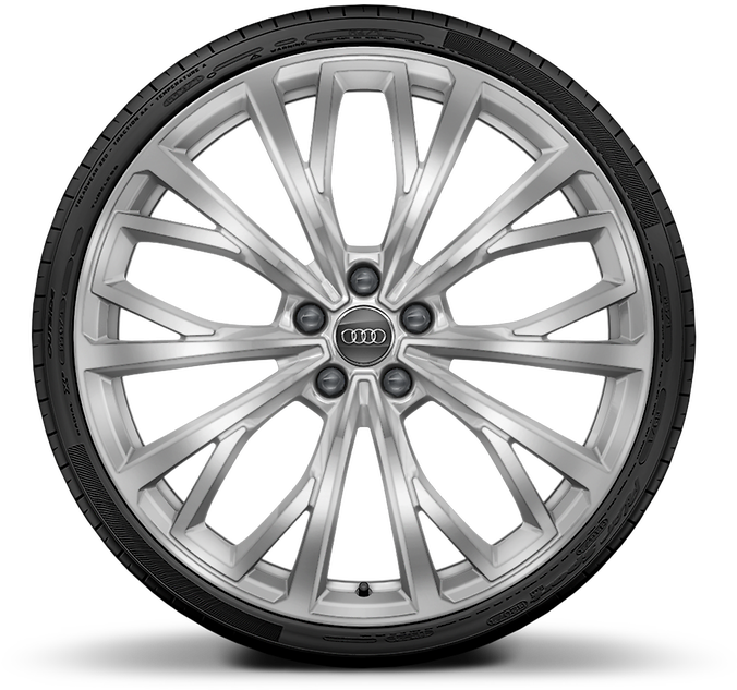 10 Y Spoke Design Silver Wheels - Audi A6 (1280x720), Png Download