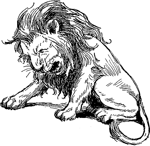 What A Mighty Looking Lion And, He Looks Angry Too - Bowing Lion (664x657), Png Download