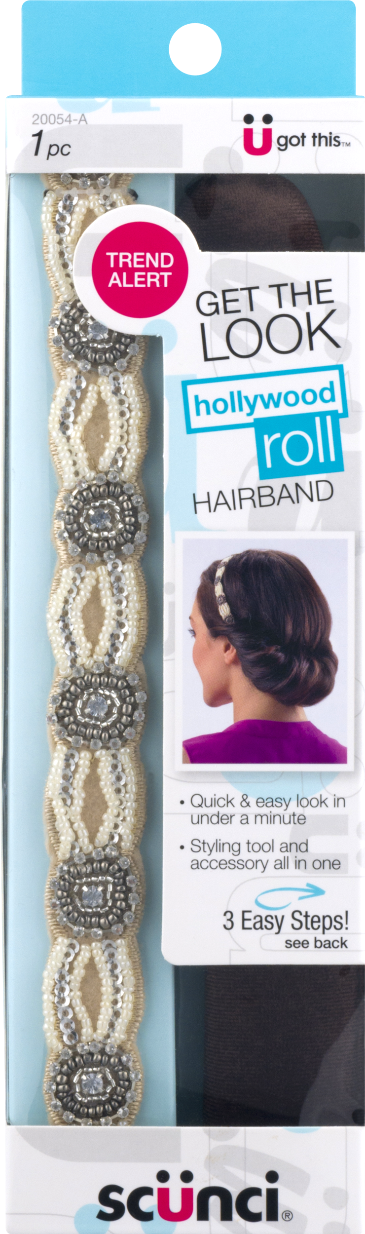 Scunci Real Style Hollywood Roll Hairband, - Scunci Real Style Hairband, Hollywood Roll (740x2500), Png Download