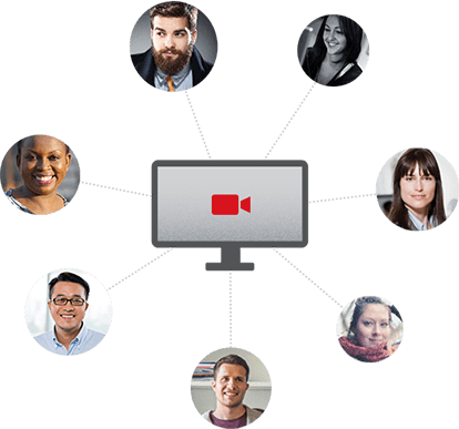 Bring Large Teams Together With Group Hd Video Conferencing - Chat And Video Conferencing (414x387), Png Download