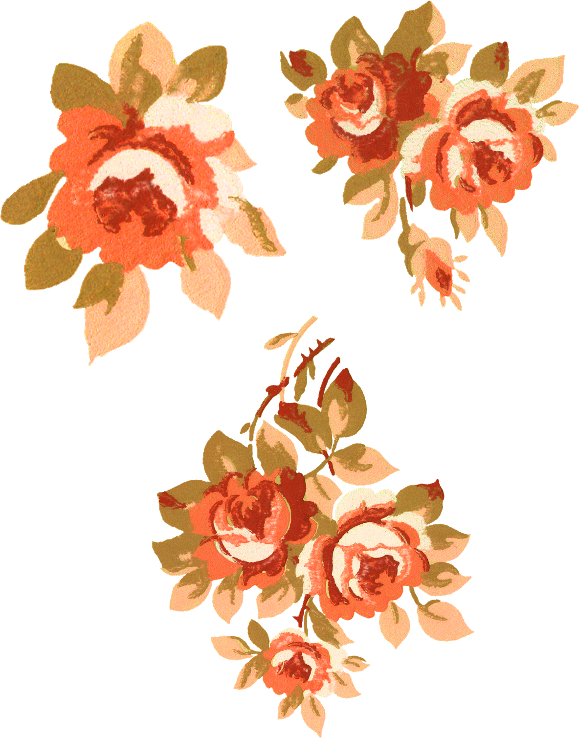 Floral Rose Flower Collage Sheet Printable Crafting - Rose (1237x1600), Png Download
