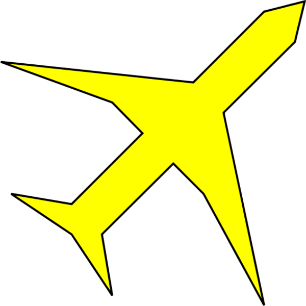 Airplane Clipart Yellow Airplane - Yellow Plane Clip Art (600x600), Png Download