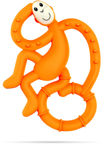 Orange Mini Monkey Teether - Illustration (510x600), Png Download