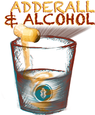 Adderall Therapy Of Adhd - Adderall And Drinking (332x419), Png Download