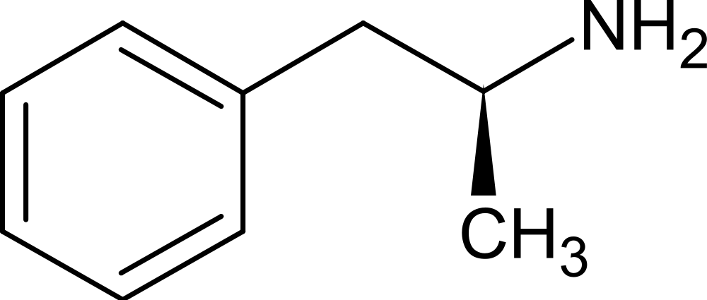 Dextroamphetamine - Amphetamine Molecule (1000x425), Png Download
