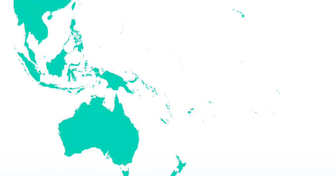 Asia/oceania Map (1169x614), Png Download
