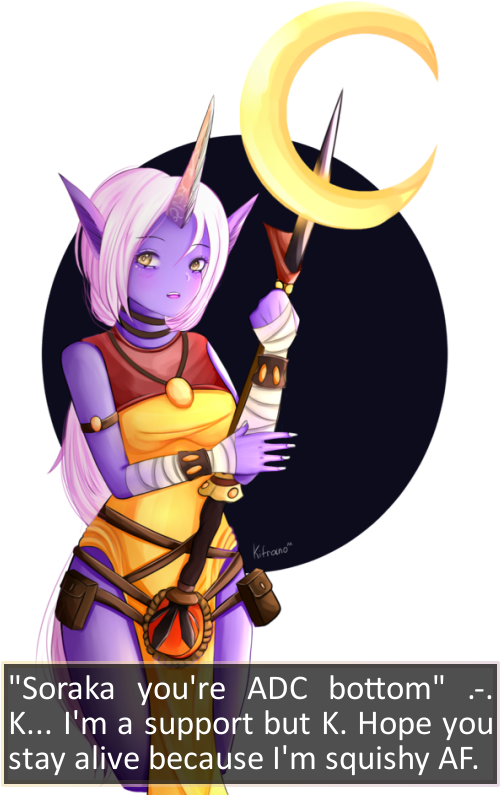 “soraka You're Adc Bottom” - Cartoon (506x810), Png Download