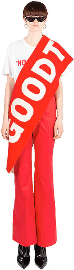 Red“good Thinker” Scarf (910x910), Png Download