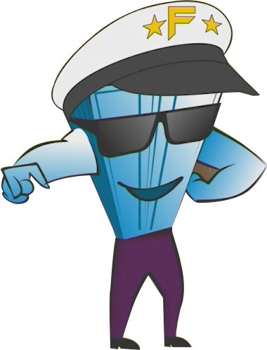 The Inimitable Mascot Captain Funtastic Steers The - Cartoon (380x497), Png Download