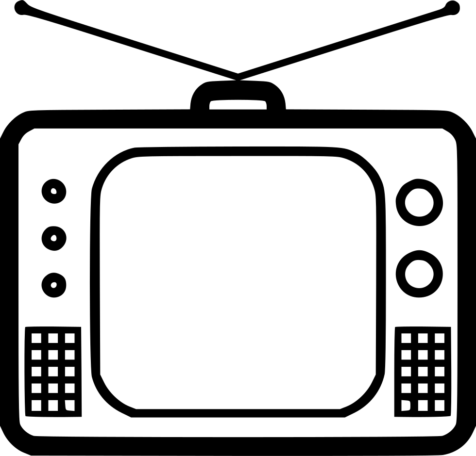 Tv Set - - Line Art (980x940), Png Download