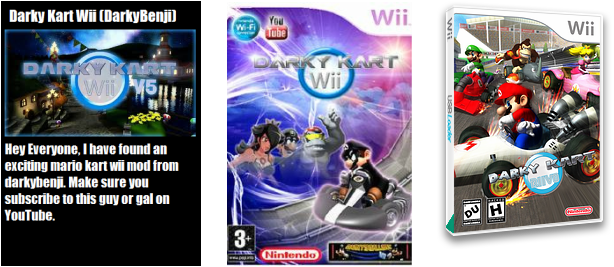 Darky Kart Wii - Mario Kart (614x267), Png Download
