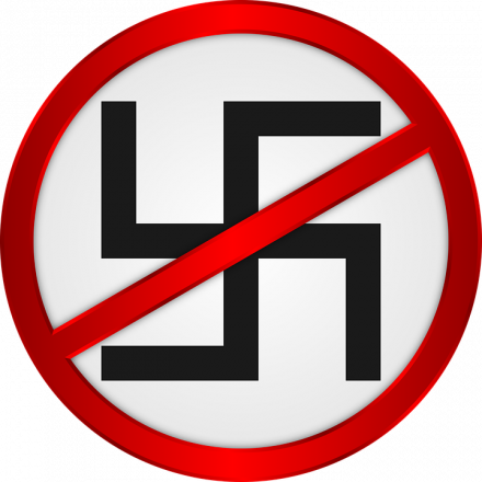 Anti-nazi Sign With A Swastika With A Cross Going Through - Anti Fascist Nazi Posters (440x440), Png Download