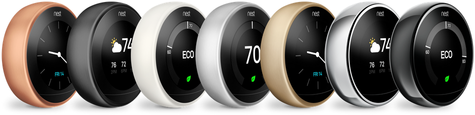 Nest Learning Thermostat (1300x406), Png Download