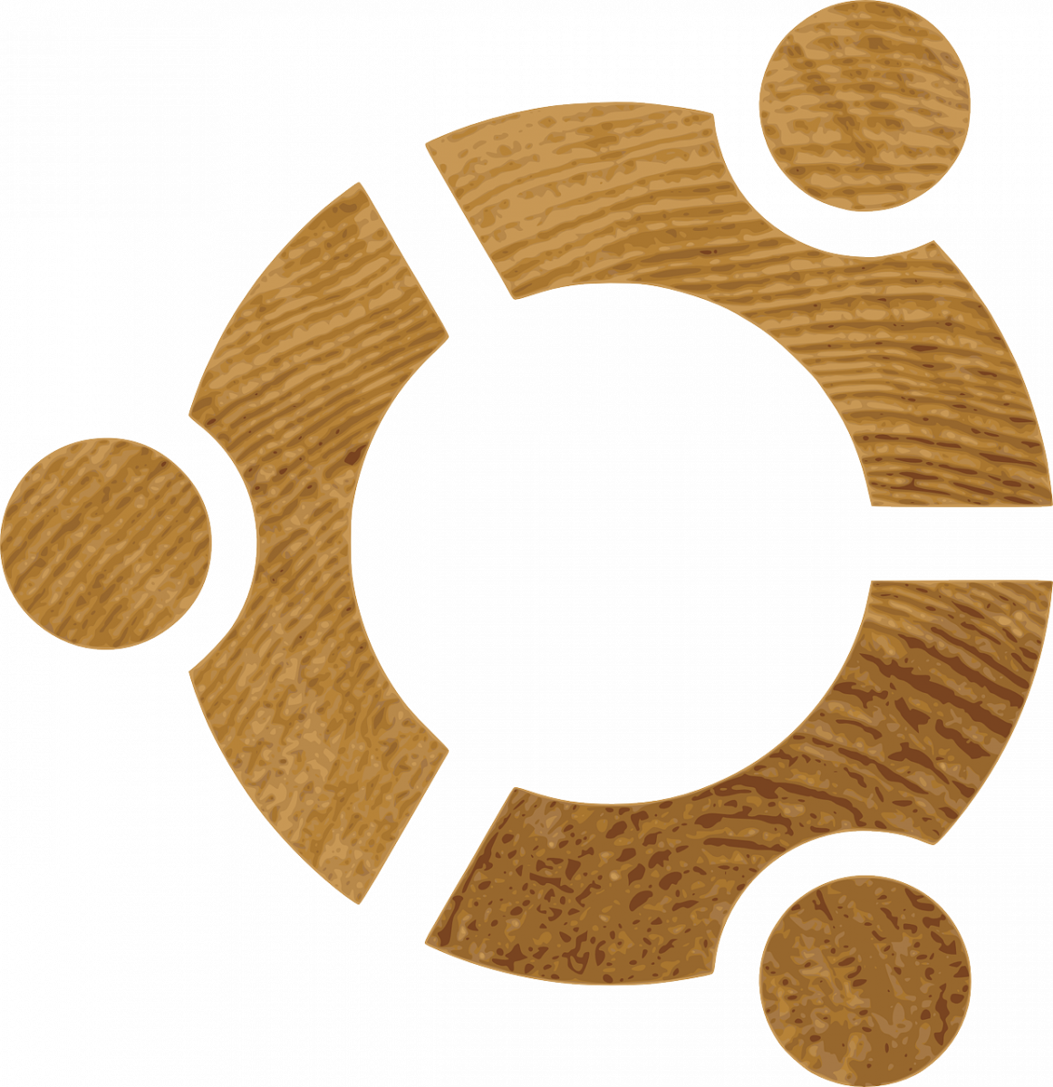 The Ubuntu Logo Using A Wood Texture (1162x1200), Png Download