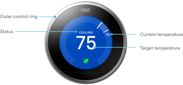 Color - Nest 3rd Gen Learning Thermostat (633x293), Png Download