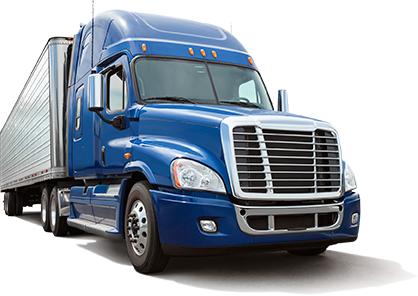Blue Semi Isolated Vector - Semi Truck White Background (418x296), Png Download