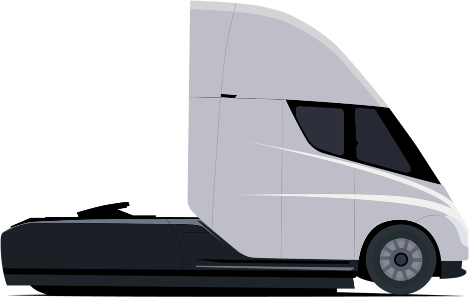 Tesla Semi Truck - Tesla Semi Truck Transparent (1000x600), Png Download