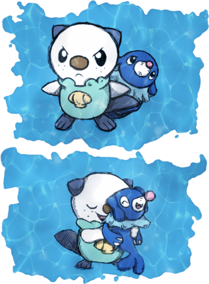 Awww You Go Oshawott Protect Poor Popplio From The - Pokémon (768x1024), Png Download