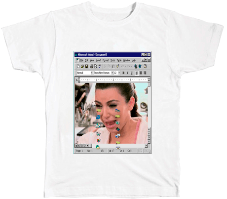 Itgirl Shop Crying Kim Kardashian Tears Windows 98 - Anime Tears Crying Girls Windows 98 Print T-shirt Cawaii (460x460), Png Download