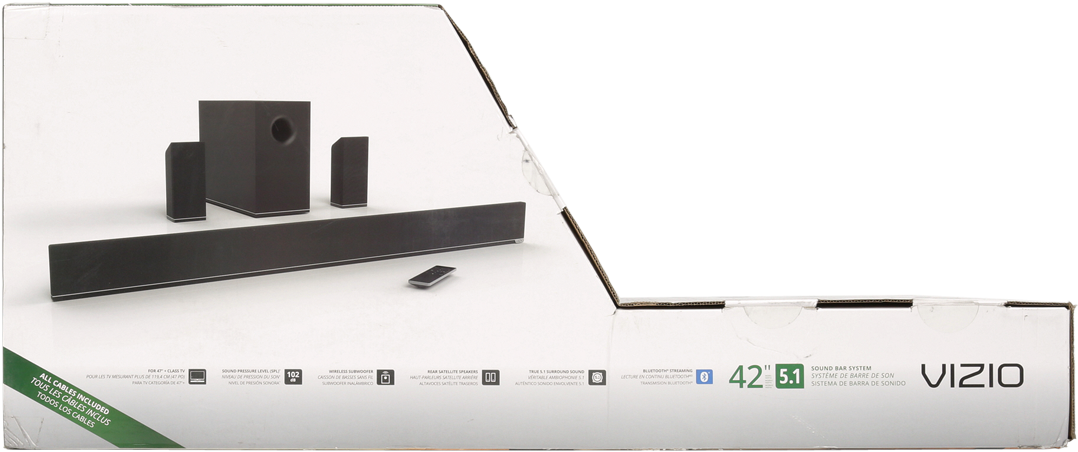 Vizio 42" - Vizio S3851x-c4 Sound Bar System - For Home Theater (1080x624), Png Download