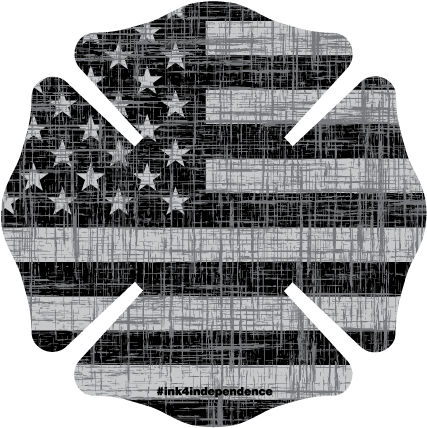 Rough Americana Firefighter Shield Decal - Dinghy (600x600), Png Download