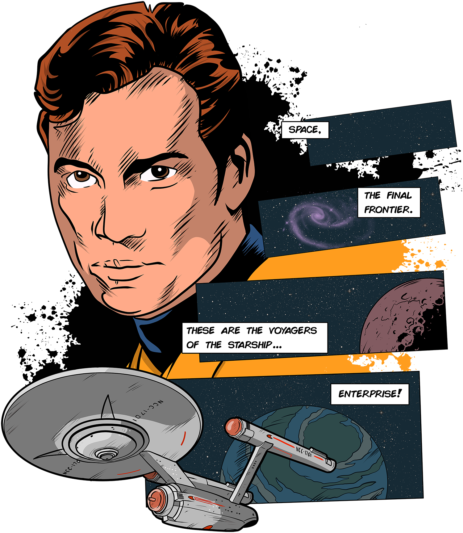 [ Img] - Best Gift - Star Trek Classic Comic Style Hoodie/t-shirt/mug (1500x1726), Png Download