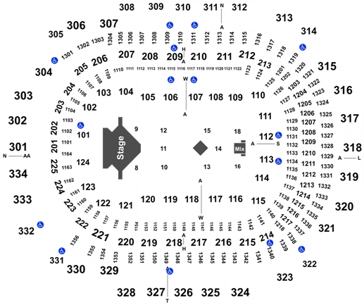 American Airlines Arena 324 Row 15 (525x444), Png Download