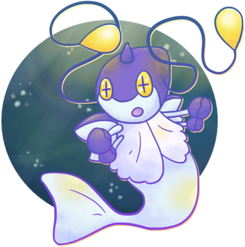 A Ledian, Chinchou And Dewgong Fusion~ - Cartoon (500x495), Png Download