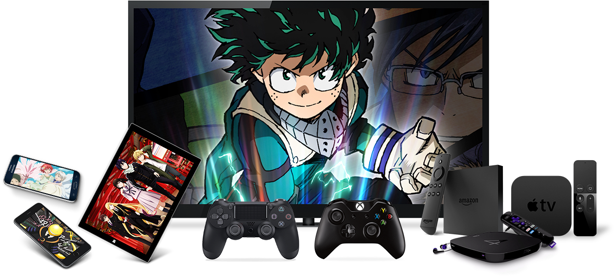 Funimation Now On A Tablet - Electronic Device Anime (1280x571), Png Download