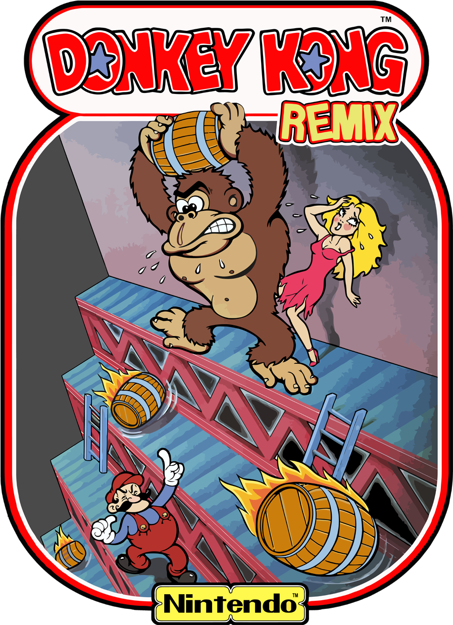 Donkey Kong Remix - Donkey Kong Arcade (900x1246), Png Download