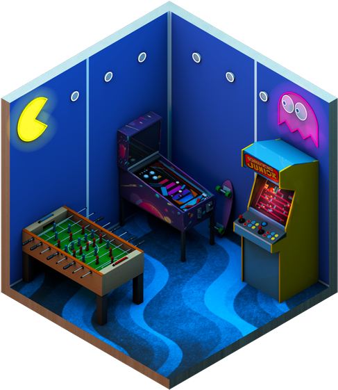 Low Poly Isometric Room (1000x600), Png Download