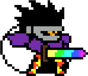 Dark Matter Swordsman In Colour - Pixel Art (540x520), Png Download